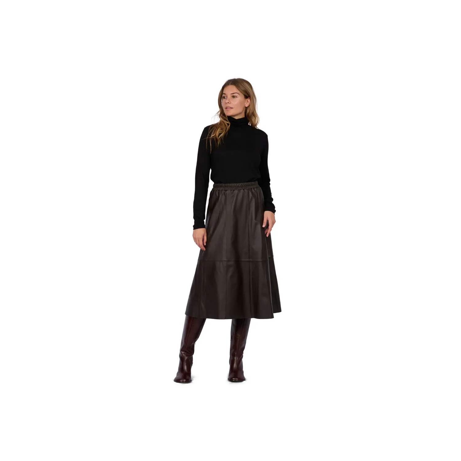 Oakwood Nahee 65102 jupe longue cuir choco