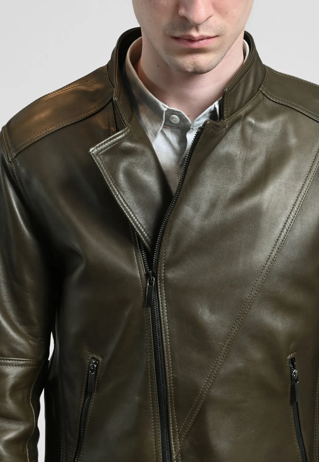 Pierre Talamon Perfecto Bronze blouson cuir zippé