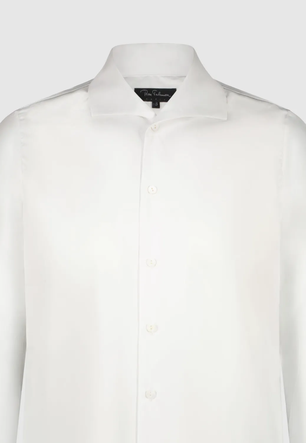 Pierre Talamon Chemise col requin blanche coton