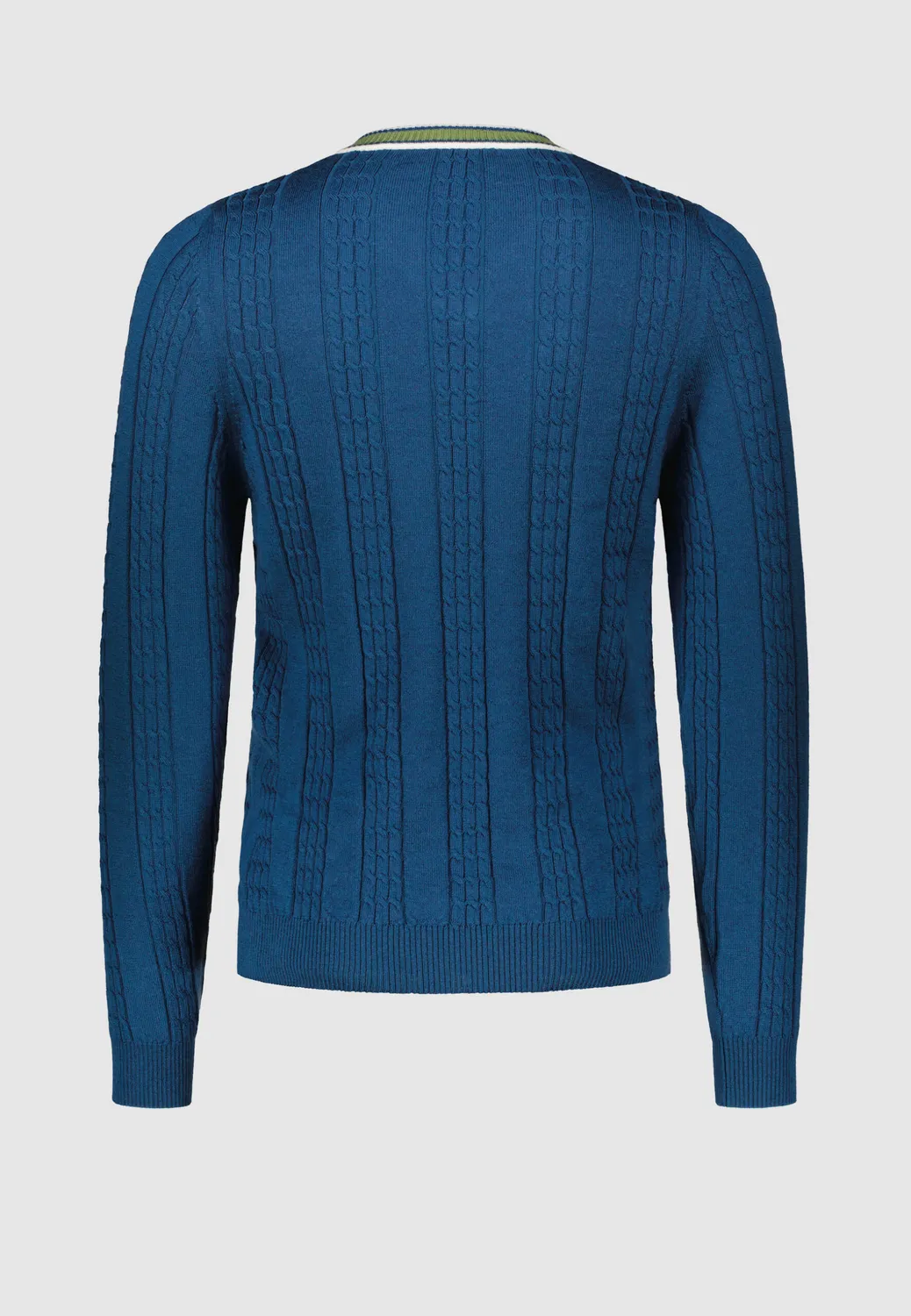 Pierre Talamon Torsadé pull bleu maille hiver