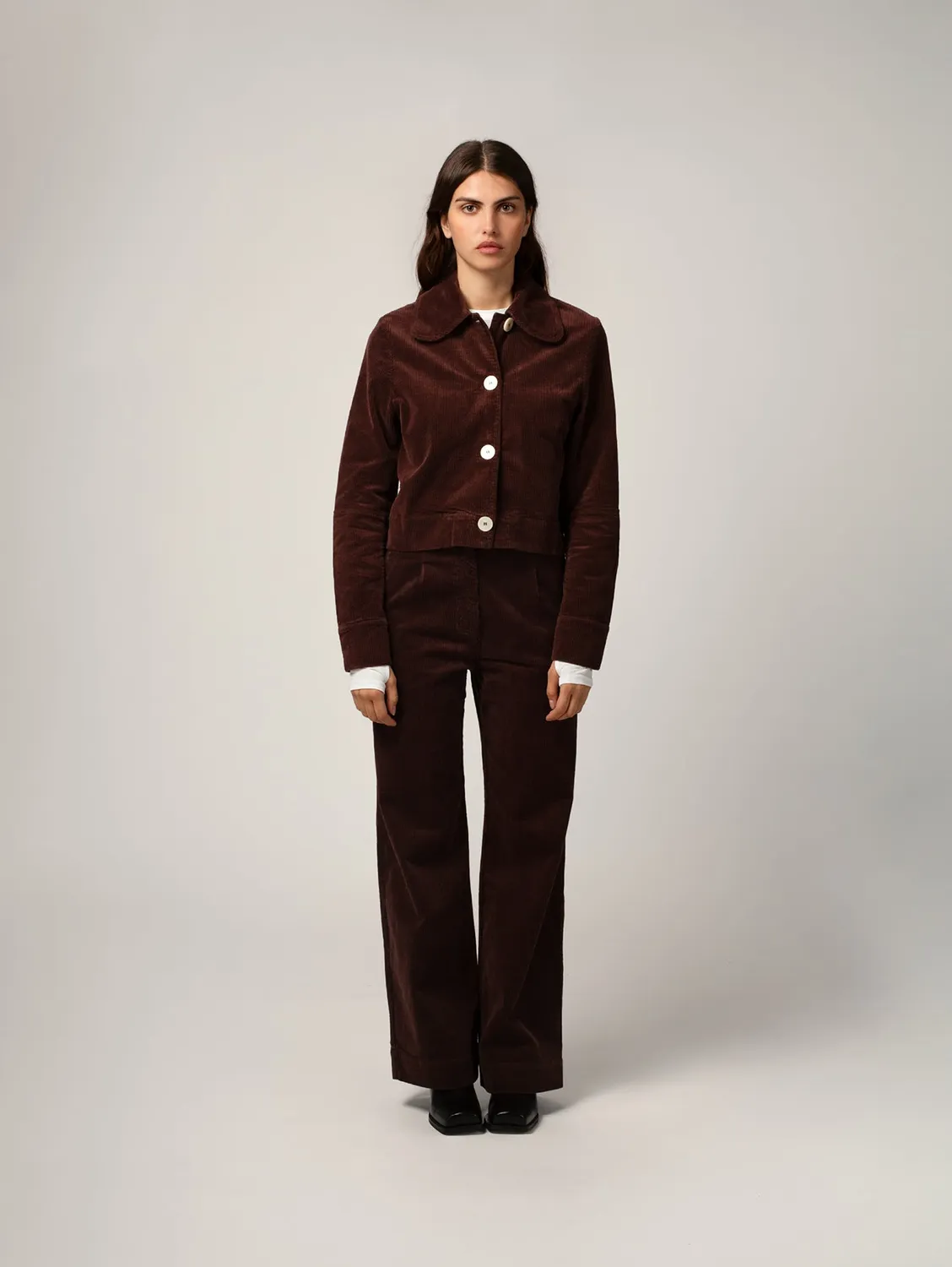 Cotelé Paris Pantalon Pince Chocolat velours