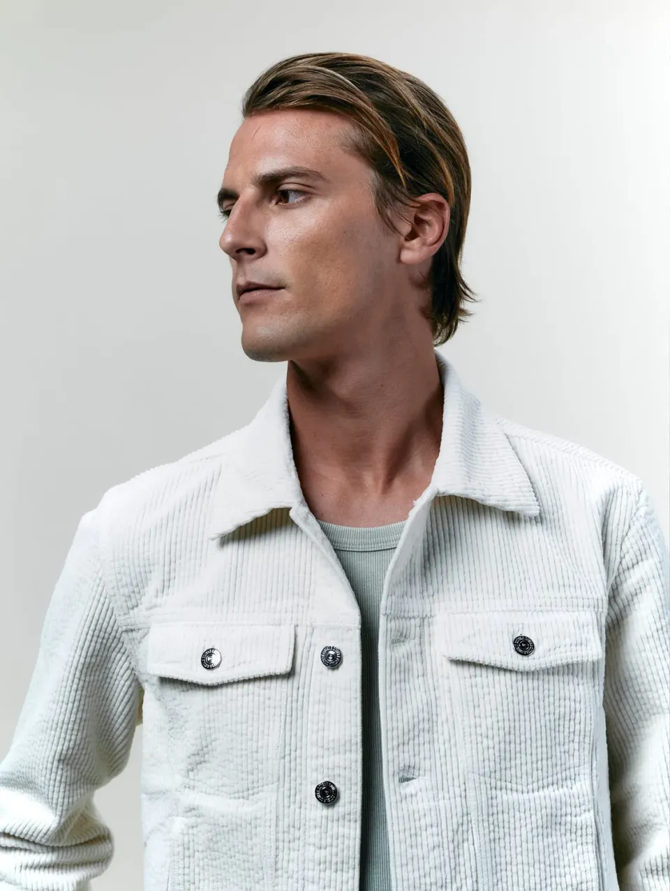 Cotélé Paris Jim veste trucker écrue velours