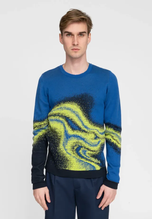 Pierre Talamon Ecume pull bleu maille douce