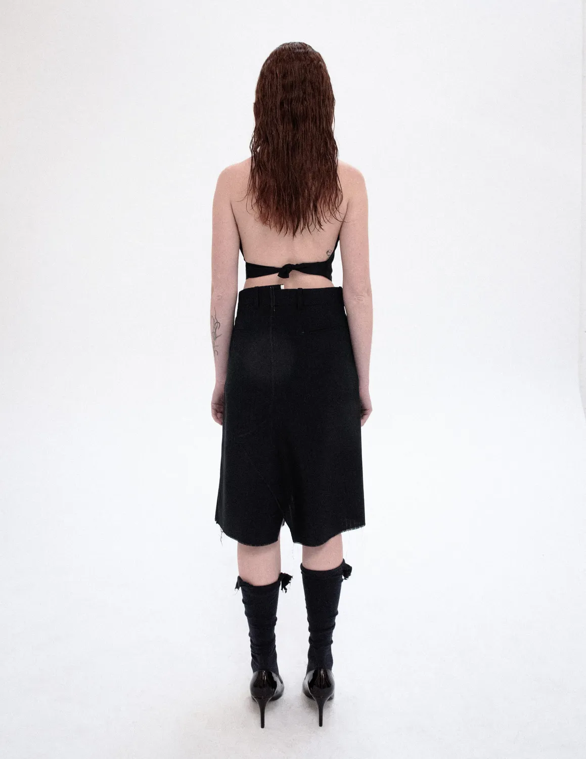 PAOLO LEDUC Wet Dreams gilet tailleur laine rayée bleue