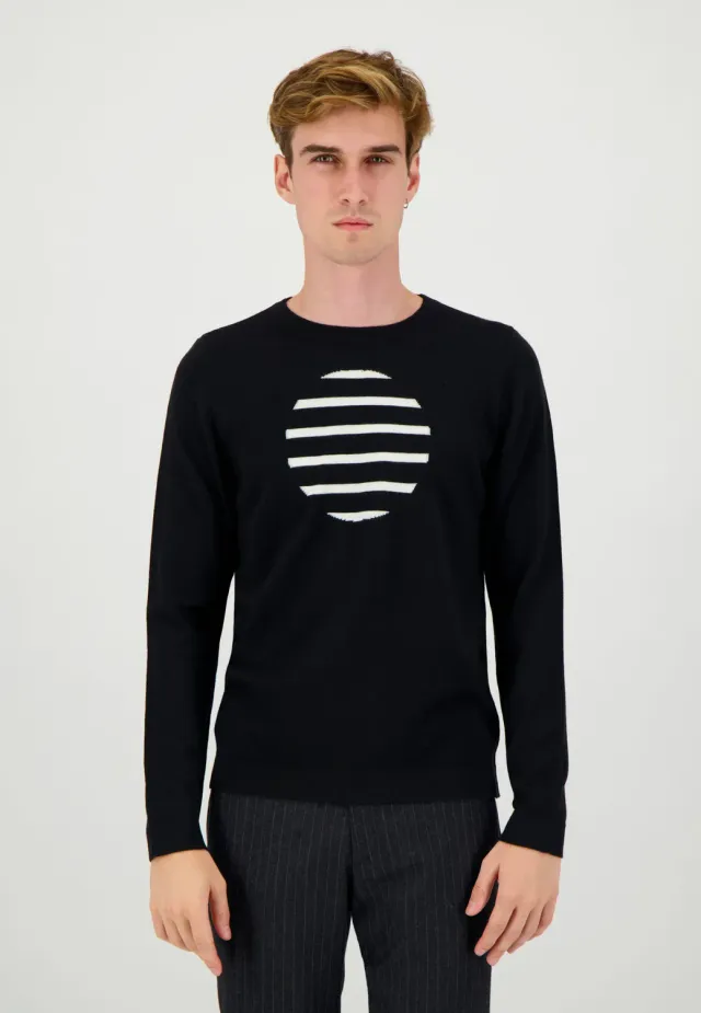 Pierre Talamon Eclipse pull noir col rond