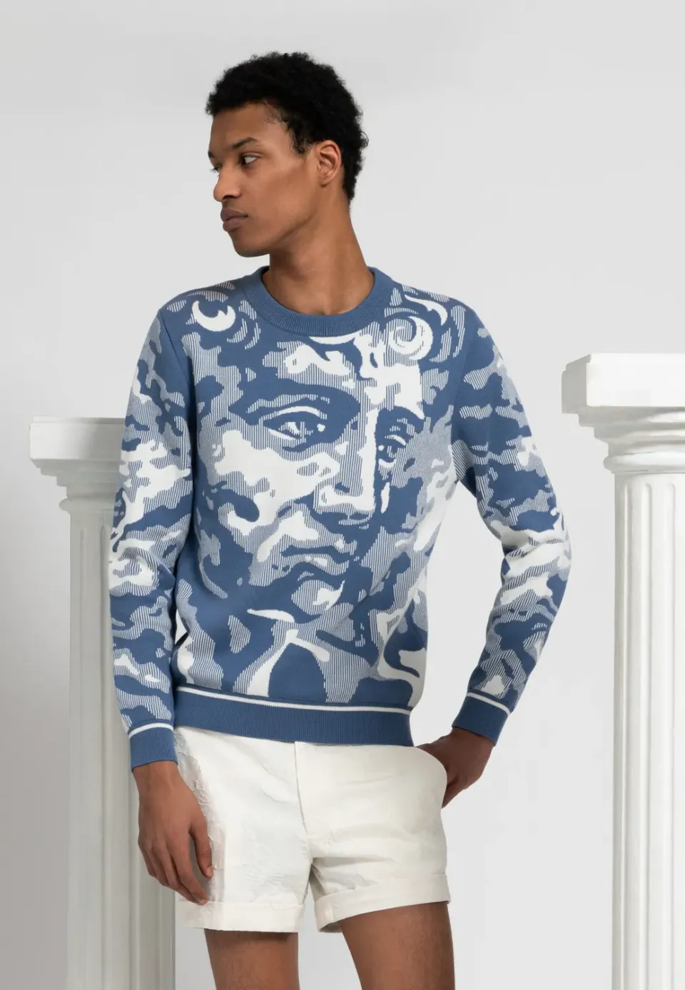 Pierre Talamon Figure Antique pull jacquard coton
