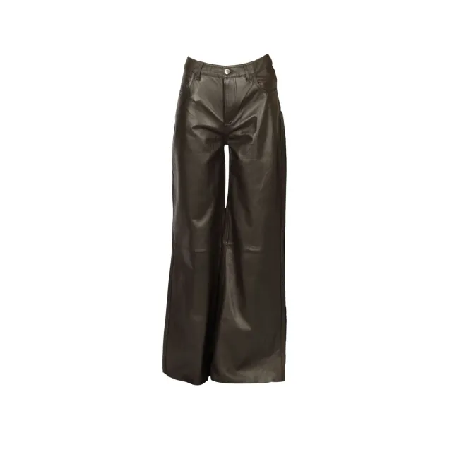 OAKWOOD DELPH 65309 pantalon cuir large choco