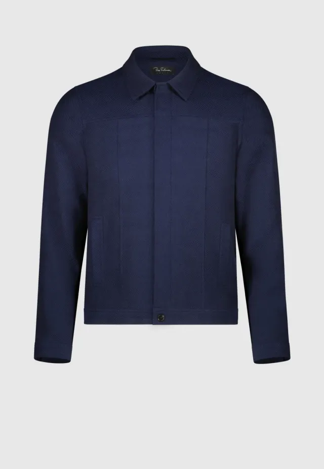Pierre Talamon Trucker Navy blouson bleu marine droit