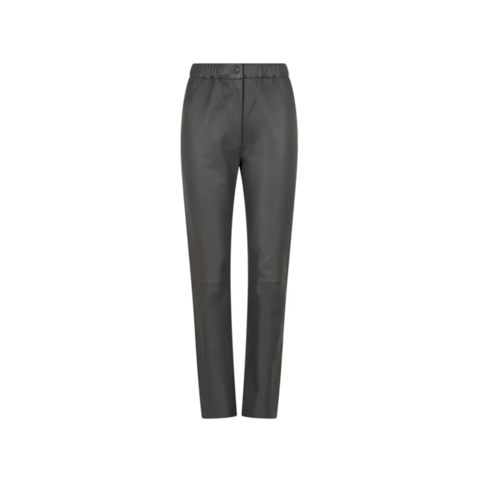 Oakwood Free pantalon cuir gris foncé taille élastique