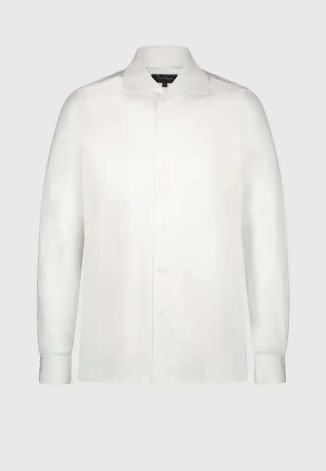 Pierre Talamon Chemise col requin blanche coton