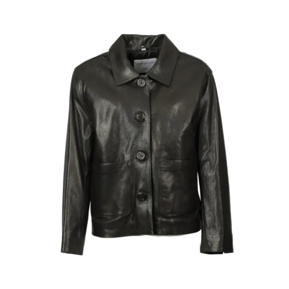 Oakwood Tampa 65329 veste cuir noir mouton droite
