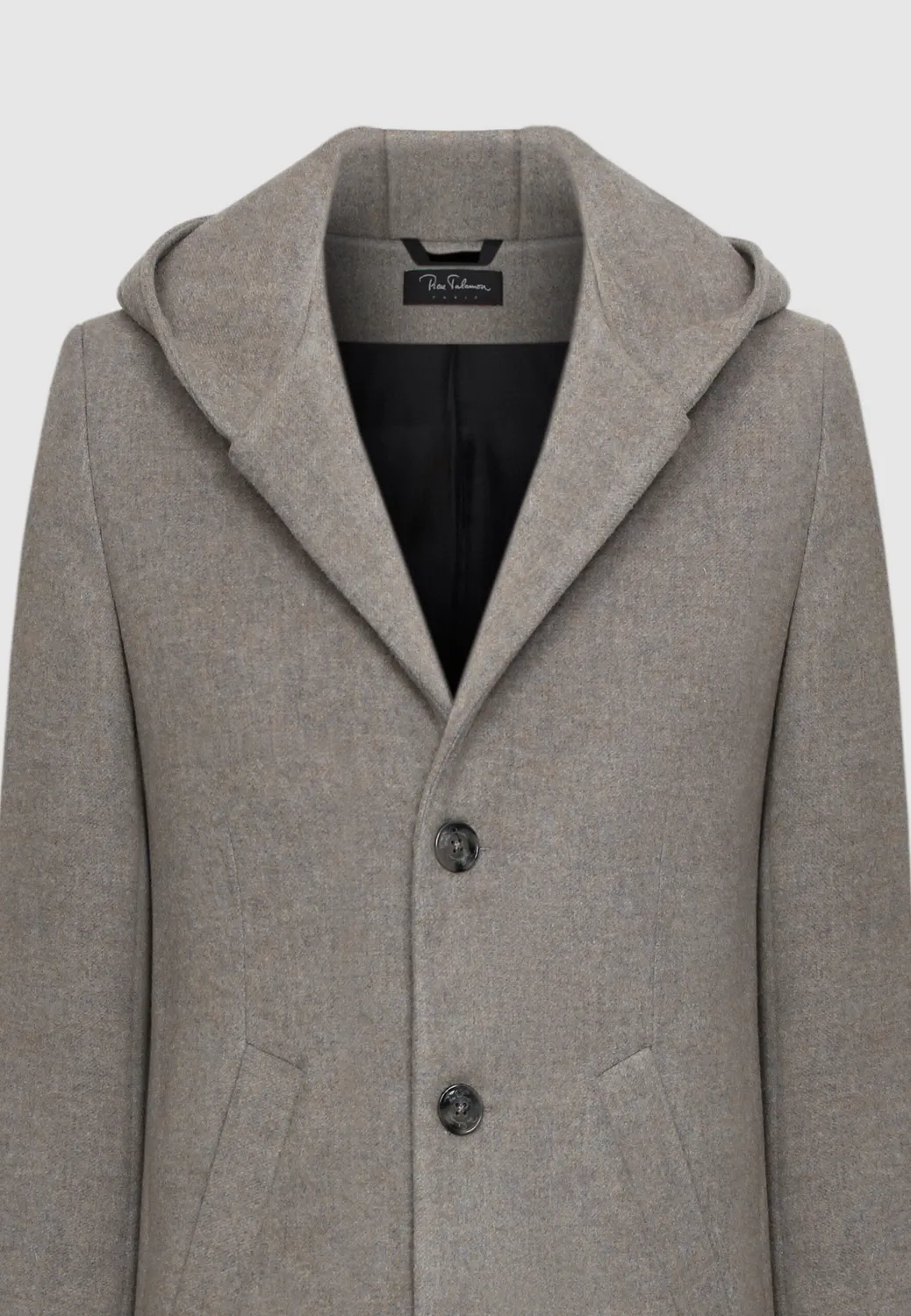 Pierre Talamon Hood manteau beige à capuche