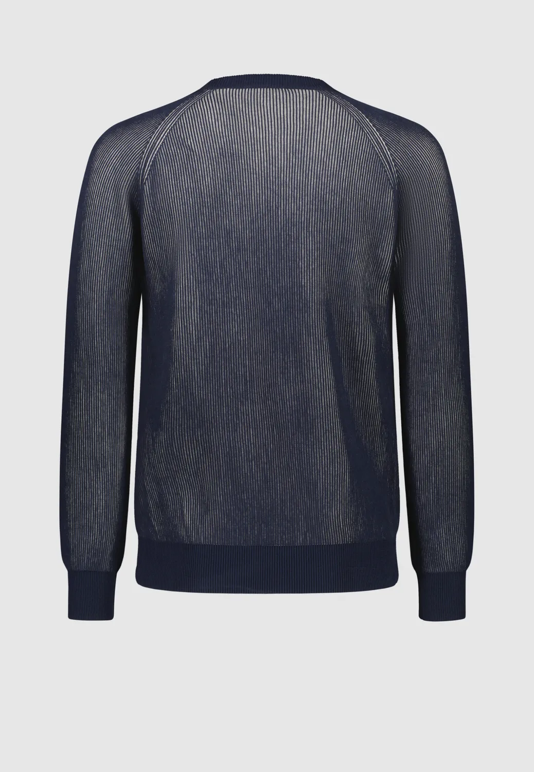 Pierre Talamon pull vanisé bleu blanc coton