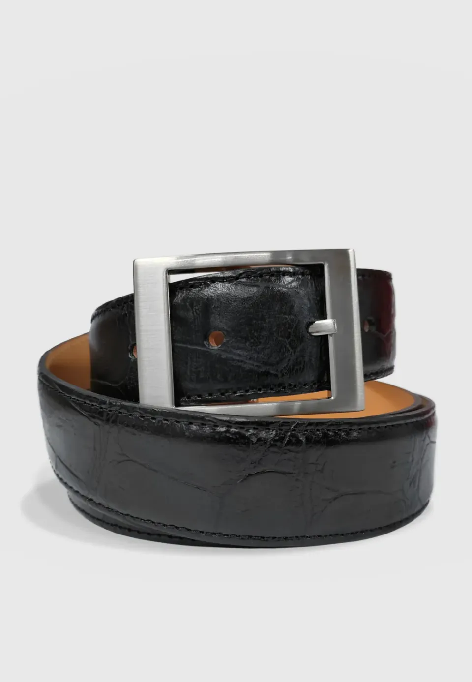 Pierre Talamon Croco ceinture noire effet croco