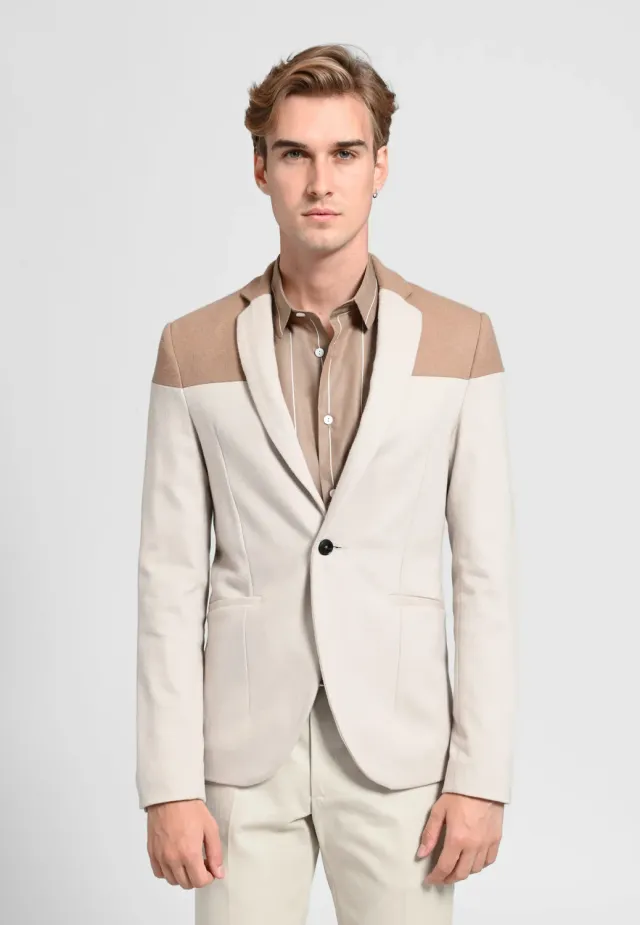 Pierre Talamon veste bicolore beige pret a porter