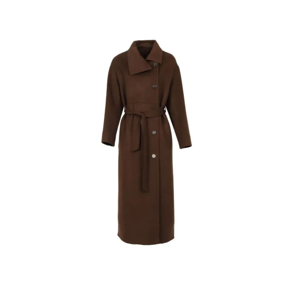 Oakwood Paname 65355 manteau choco ceinture laine