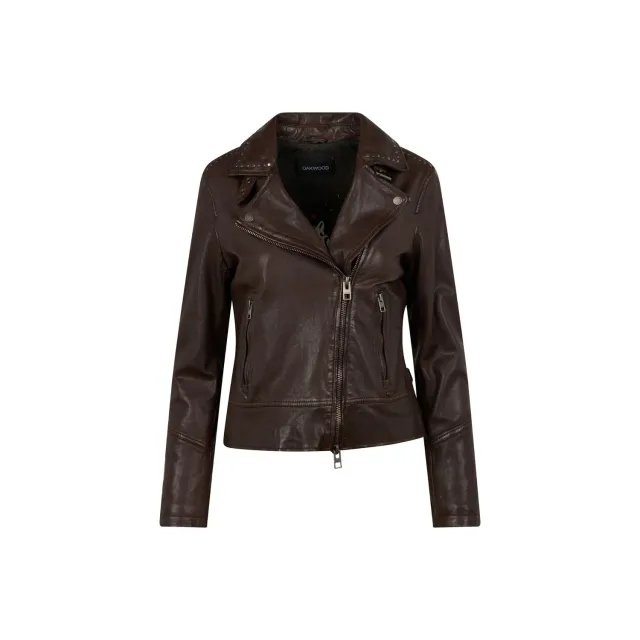 Oakwood Bruna 65159 blouson cuir choco coupe slim