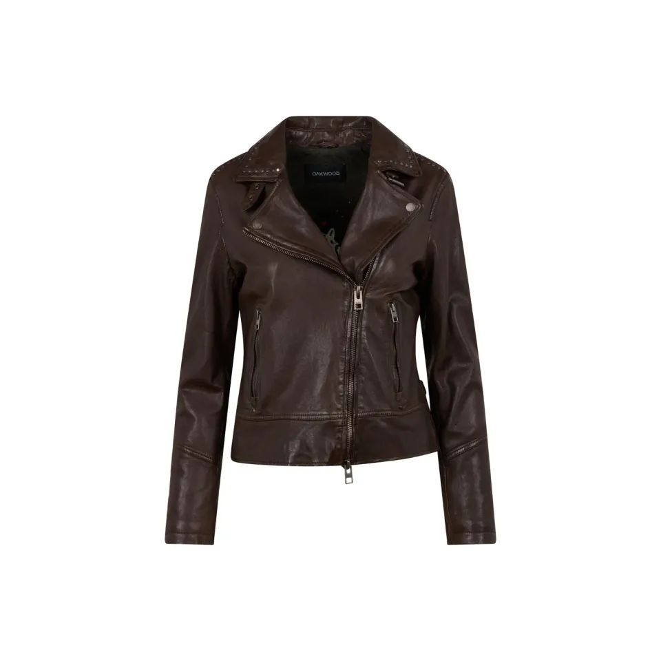 Oakwood Bruna 65159 blouson cuir choco coupe slim