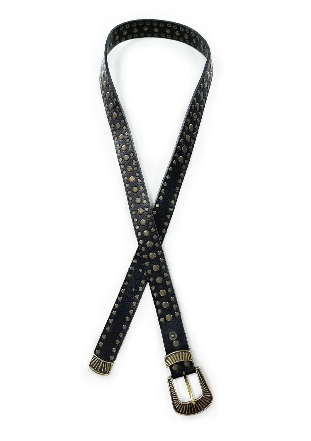 Paolo Leduc Corrective Service ceinture cuir noir cloutée