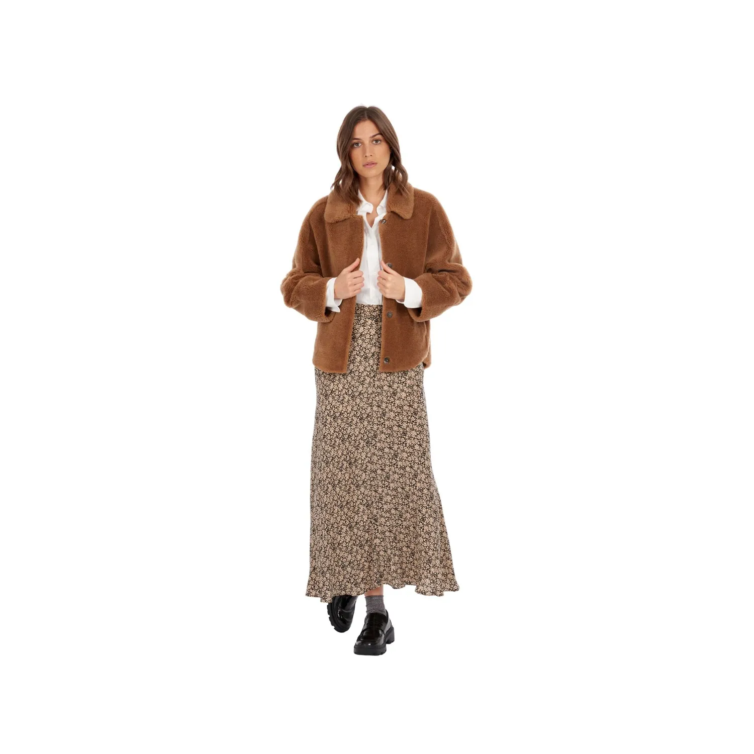 Oakwood Helen 63748 veste réversible laine cognac