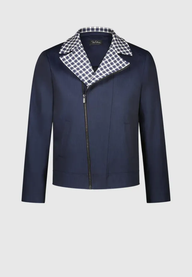 Pierre Talamon Perfecto blouson marine zippé