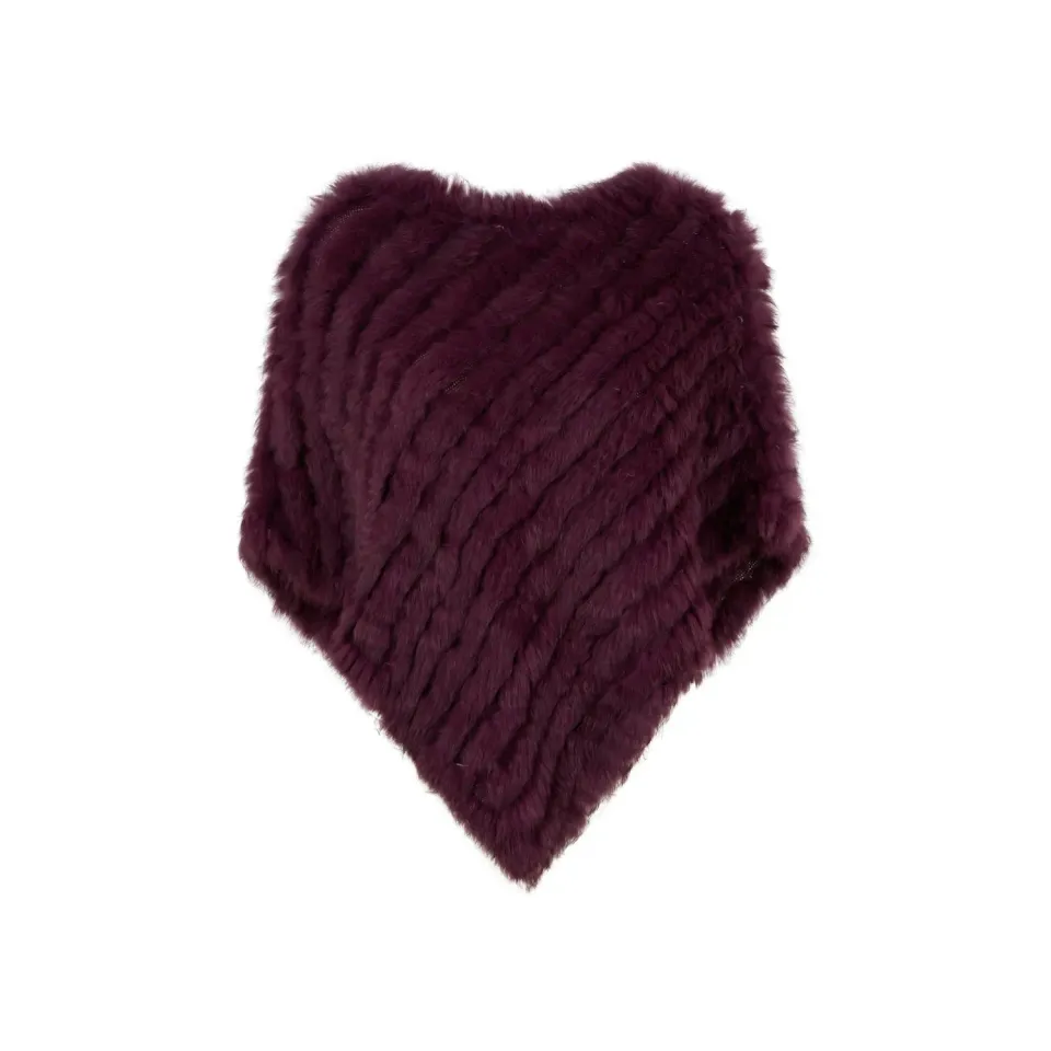 Oakwood Davos 56034 poncho prune fourrure lapin chaud