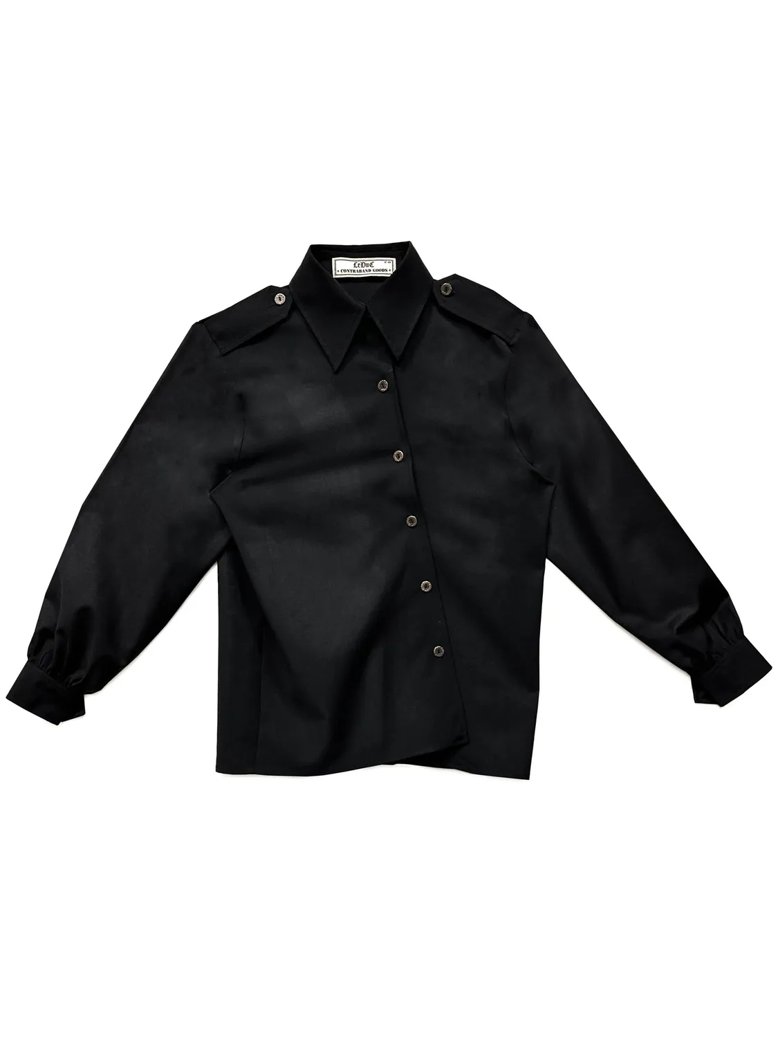 Paolo Leduc Hot Wax chemise laine noire cirée