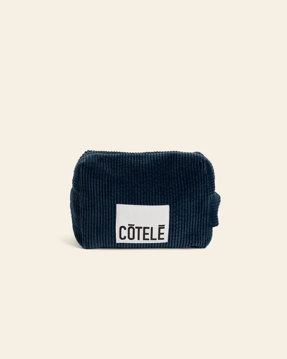 Cotelé Paris trousse de toilette navy coton bio