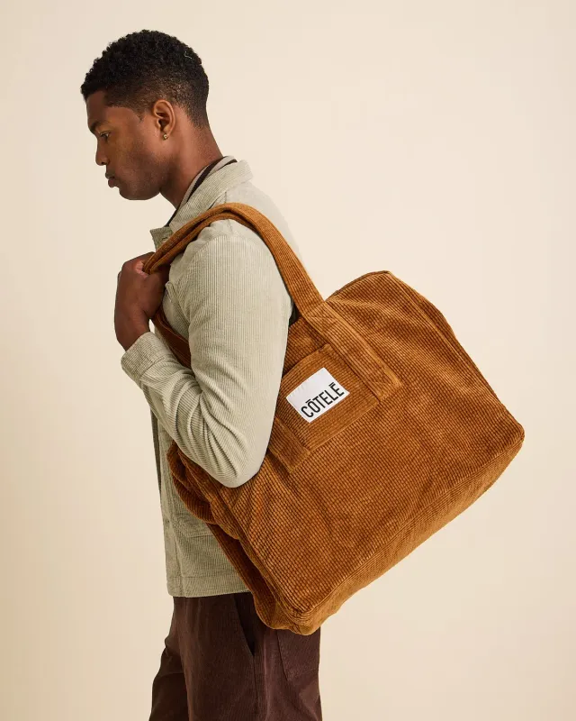 Cotelé Paris Bonny sac week-end camel velours