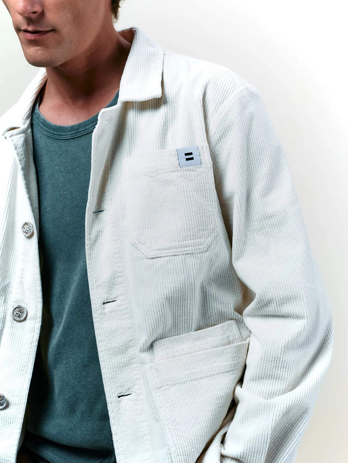Cotelé Paris Worker veste écru velours bio mixte