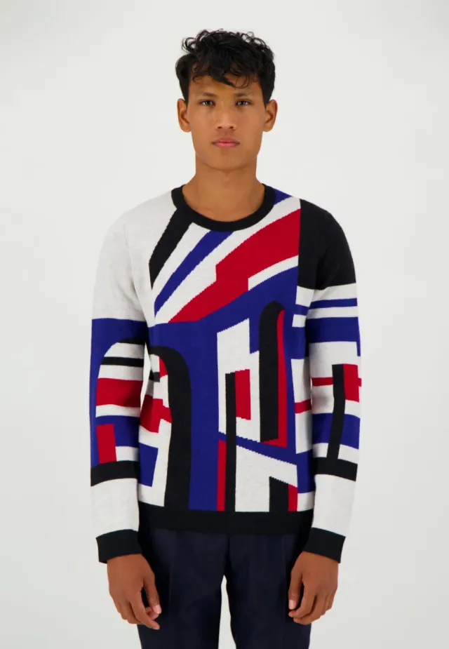 Pierre Talamon Perspective pull rouge manches longues