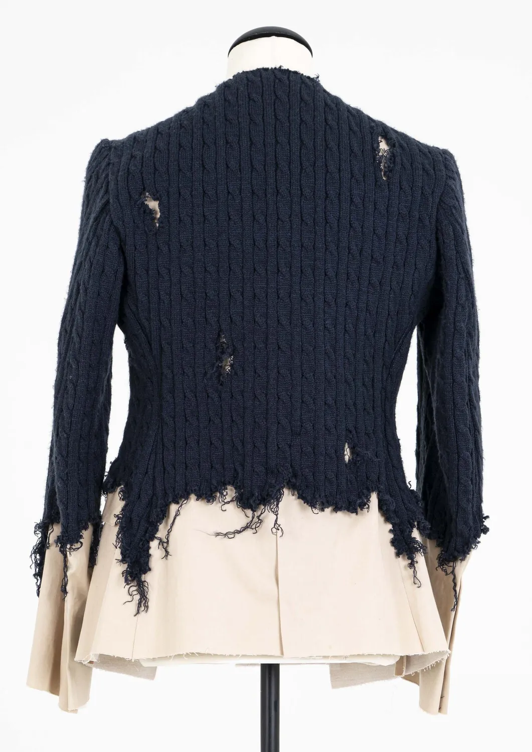 Paolo Leduc Cross-bred Sweater Blazer trompe-l'œil crème