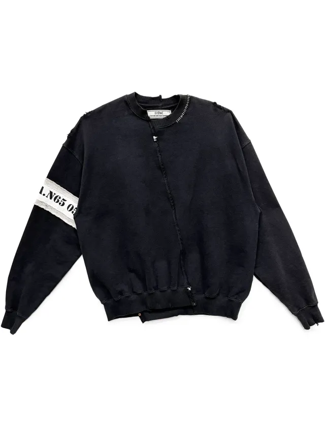 Paolo Leduc A.n65 sweat col rond noir vintage coton bio