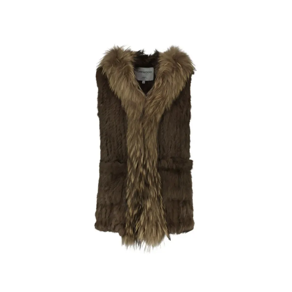 Oakwood Maliha 64900 gilet fourrure taupe véritable